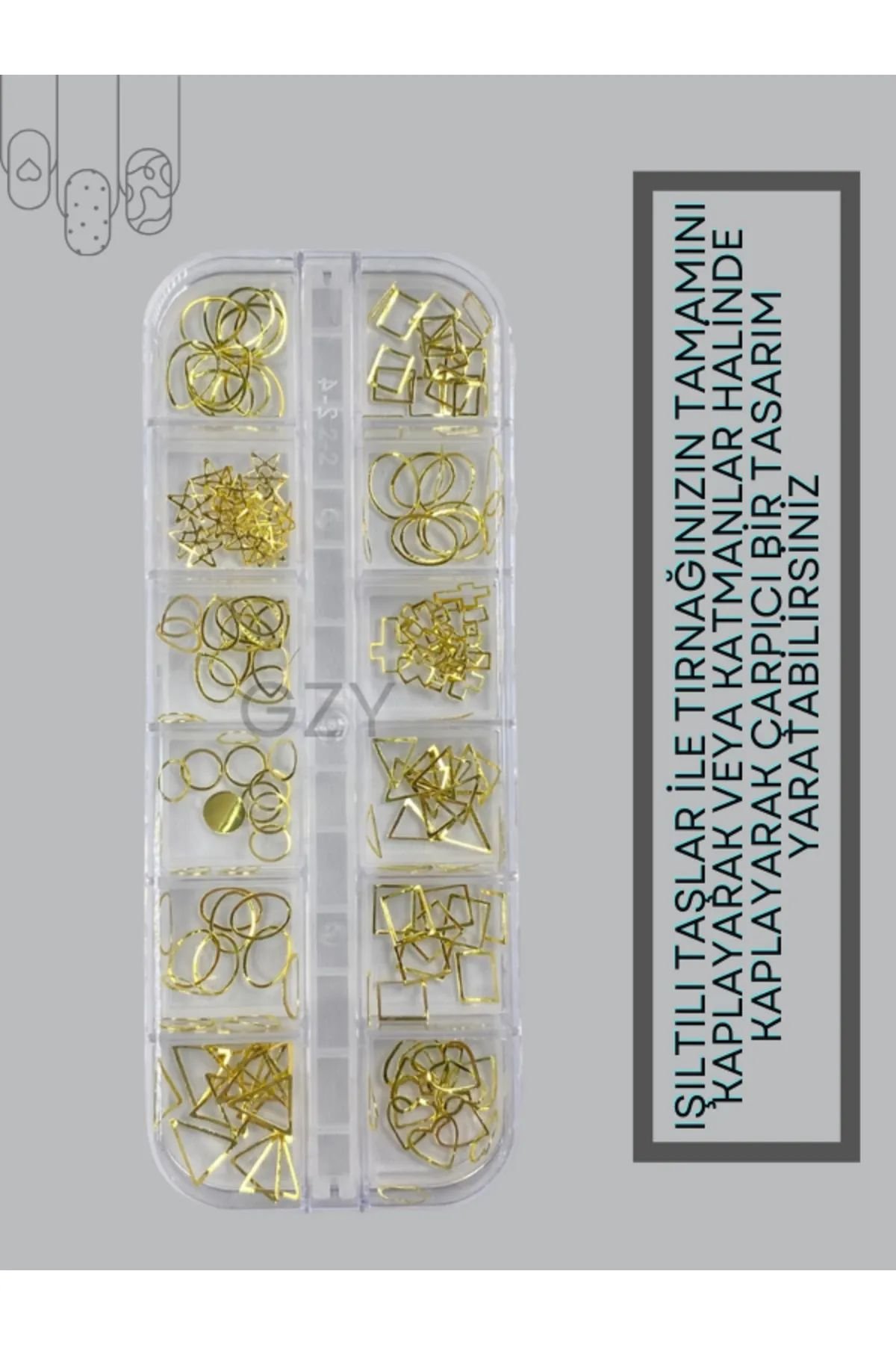 Tırnak Üstü Süslemeleri Metal Şekilli