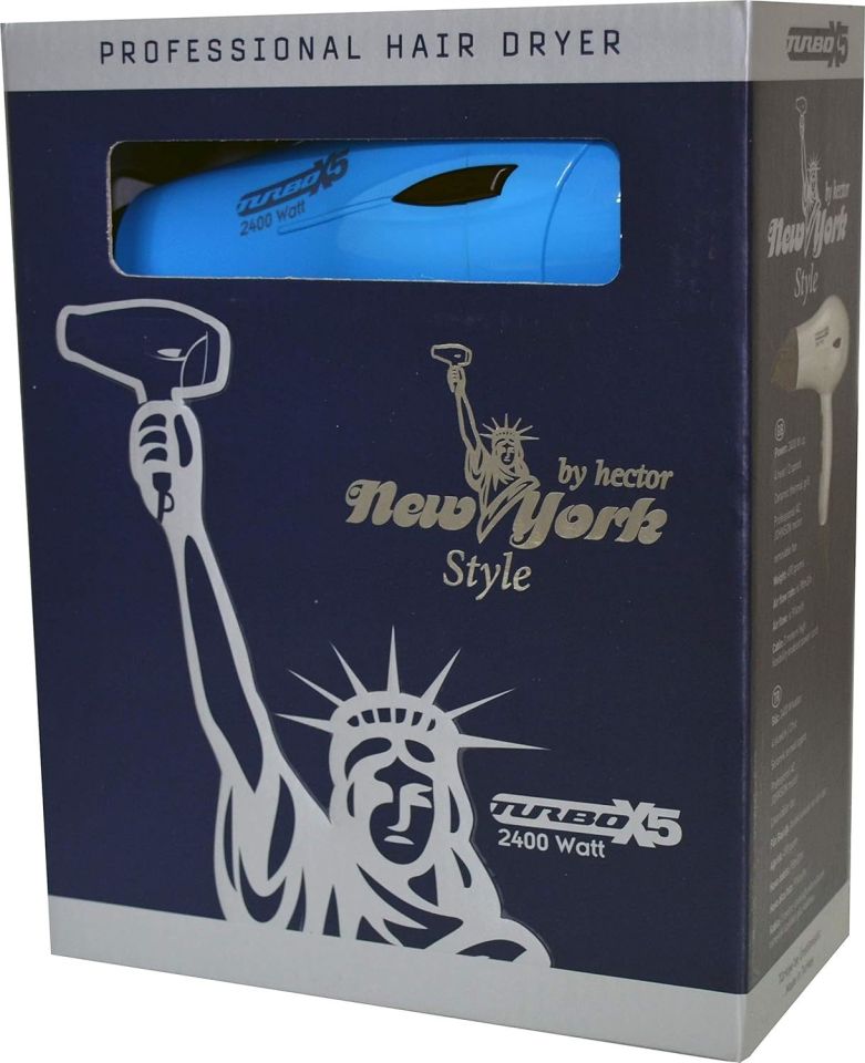 Hector Newyork Style Turbo X5 Mavi Profesyonel Saç Kurutma Makinesi 2400 W