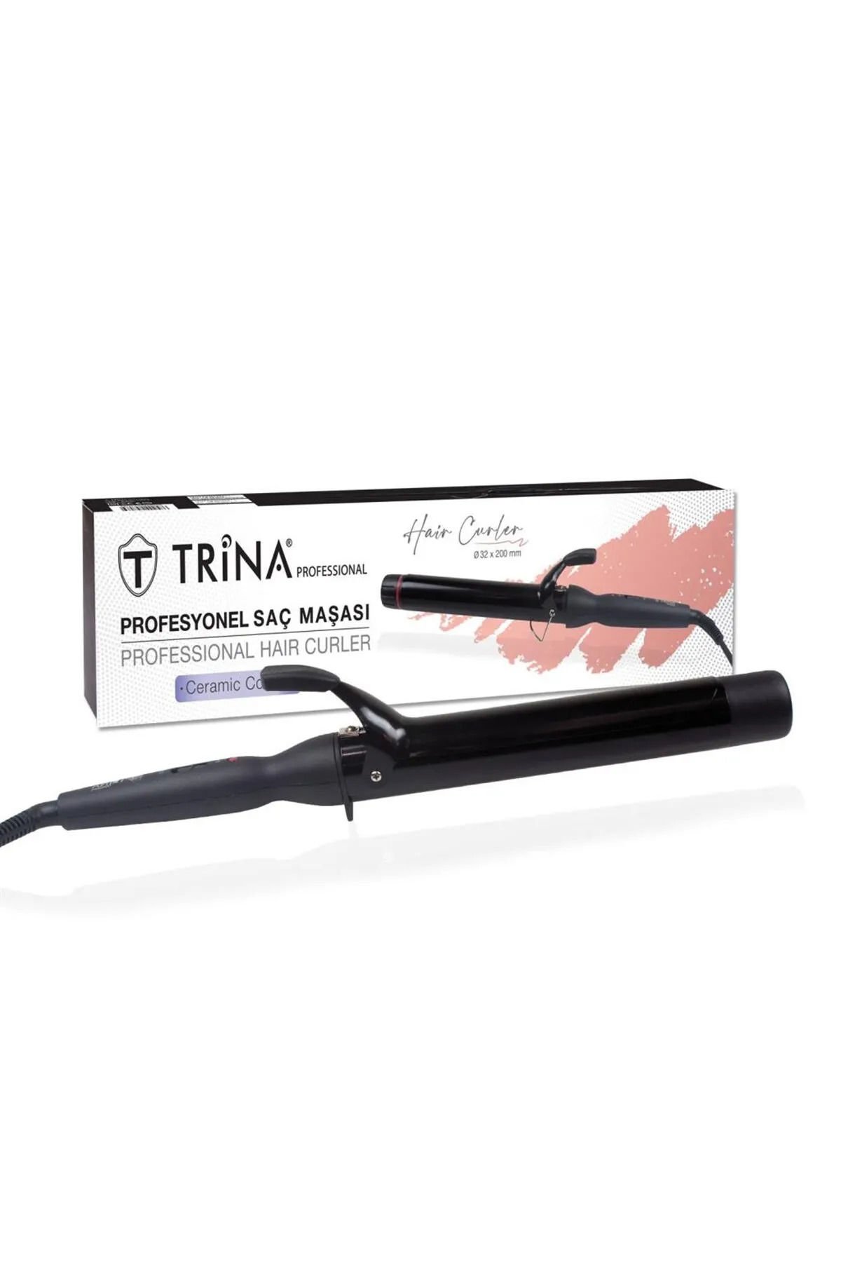 Trina Profosyonel Saç Maşası Siyah 38 MM
