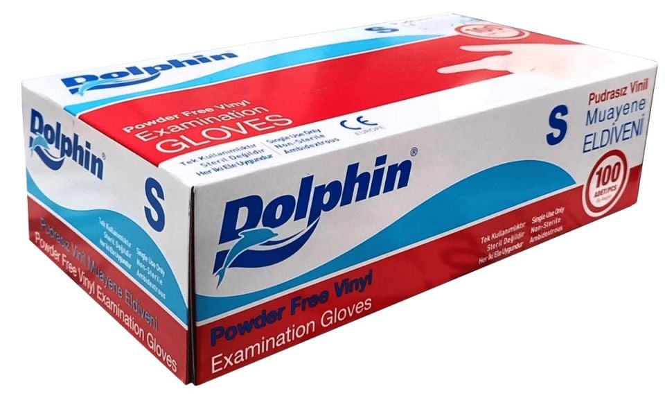 Dolphin Pudrasız Vinil Eldiven S Beden 100'lü