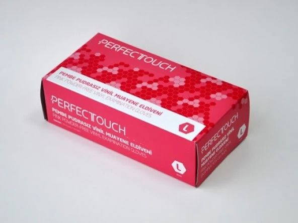 Perfect Touch Pembe Pudrasız Vinil Eldiven Large 100'lü