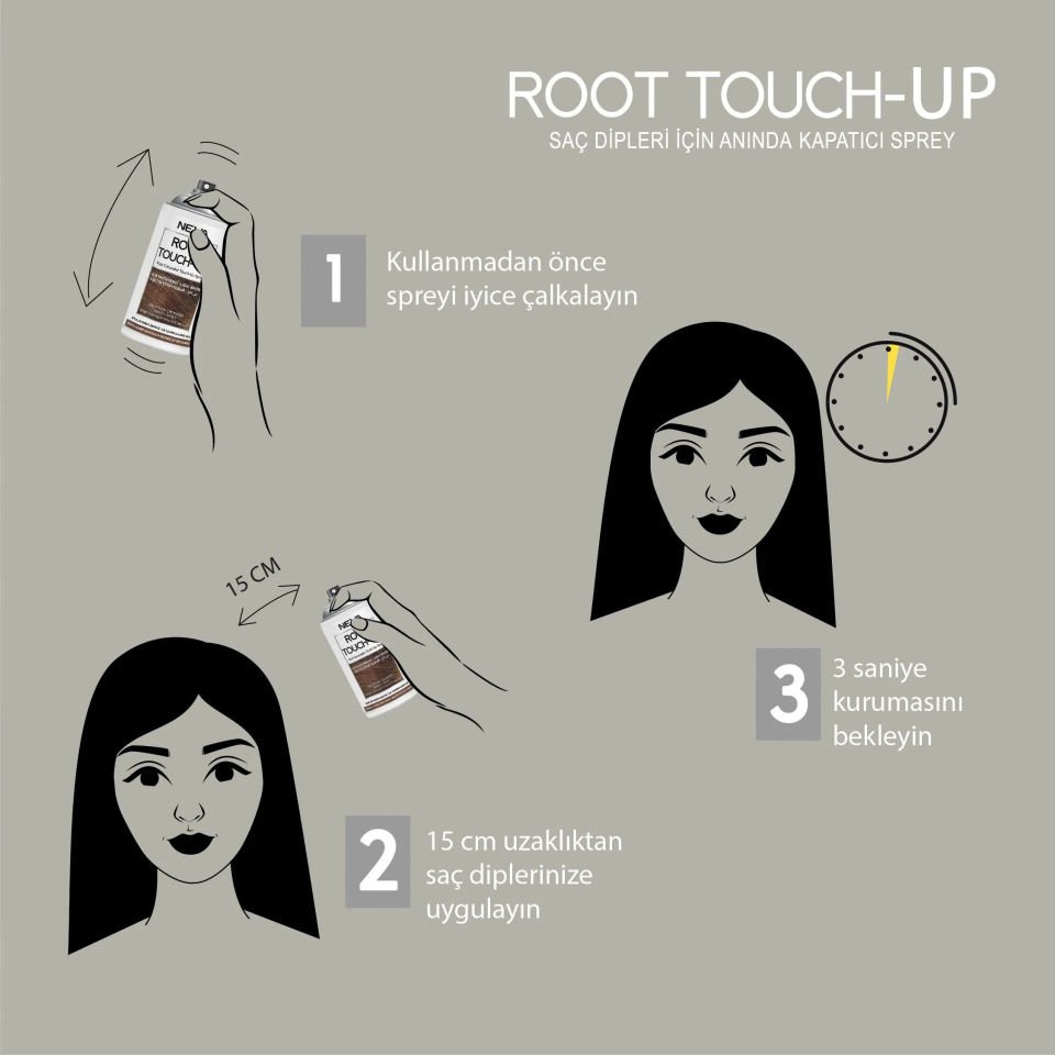 Root Touch-Up Neva Açık Kahverengi Saç Dipleri İçin Kapatıcı Sprey 75 ML