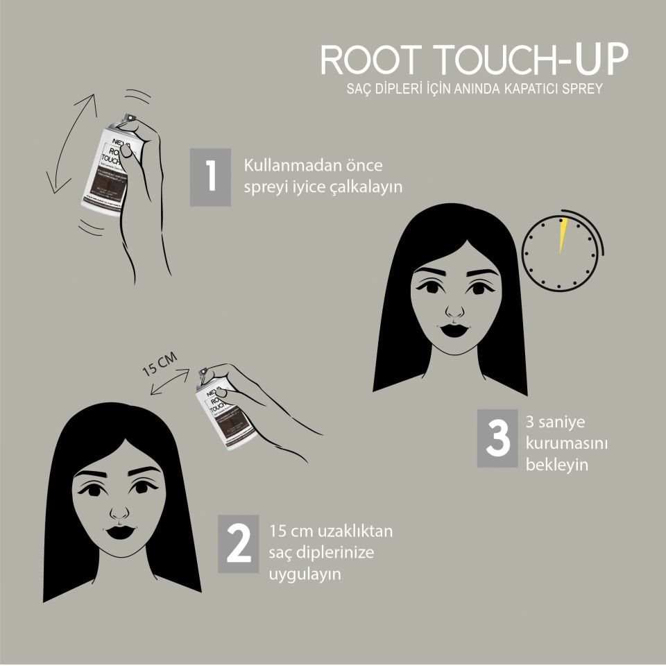 Root Touch-Up Neva Küllü Kumral Saç Dipleri İçin Kapatıcı Sprey 75 ML